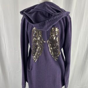 Y2K Women's Purple Hooded Top